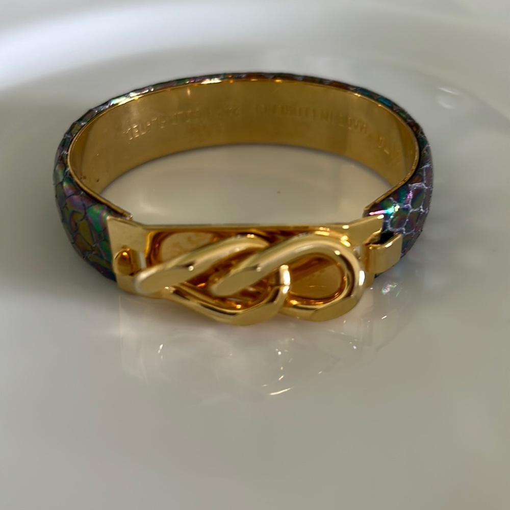 Vita 24K Gold Filled Blue/Green Snakeskin Bracelet